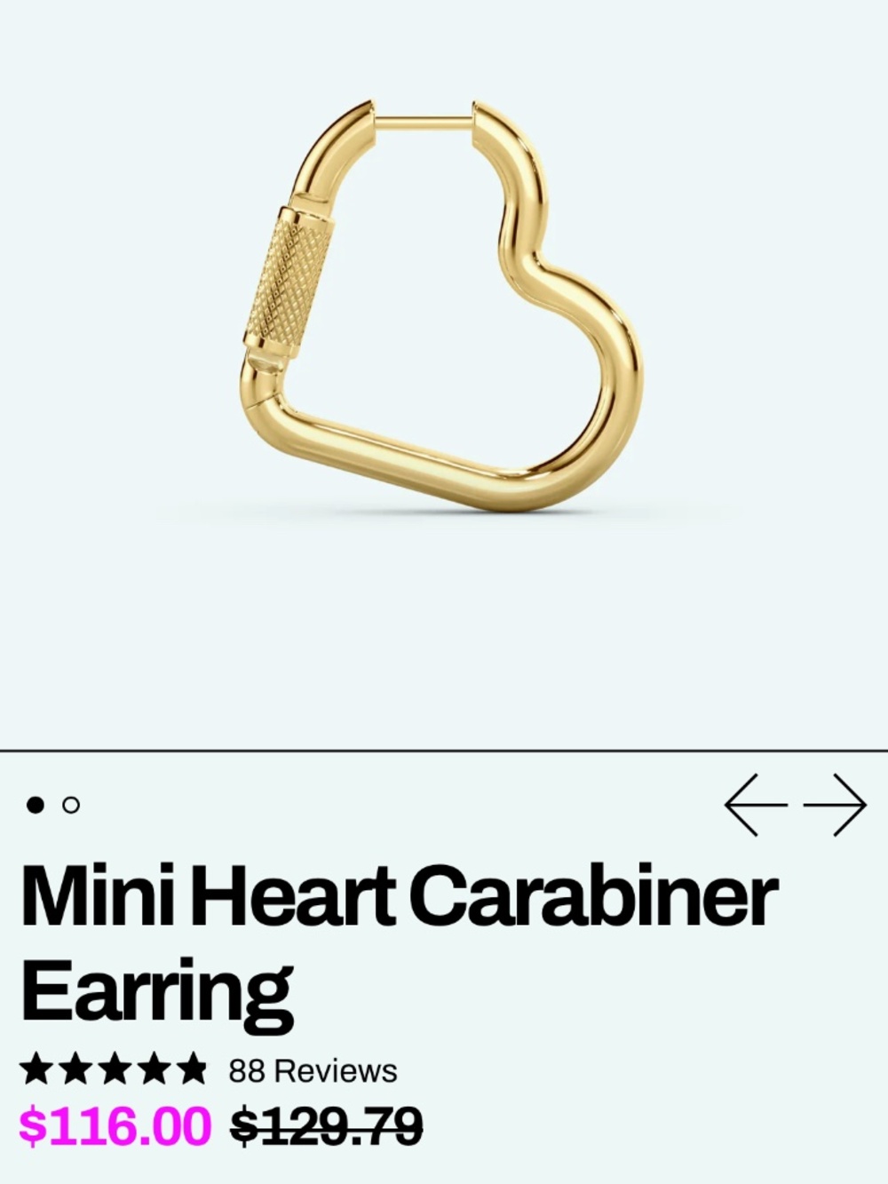 STUDIOCULT Mini Heart Carabiner Earrings - Picture 2 of 5